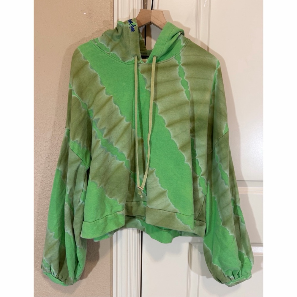 Abacaxi Jungle Tie Dye Hoodie Oversized Balloon Sleeves